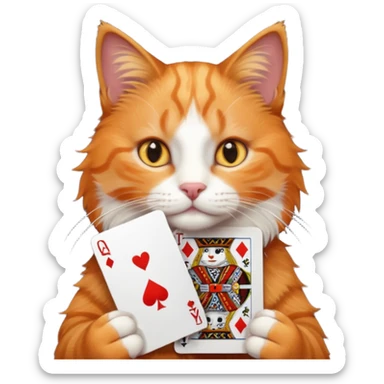orange cat gambling sticker