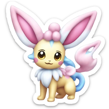 Kawaii Gorgeous Beautiful Shiny Sparkly Sylveon-Pokémon full body sticker