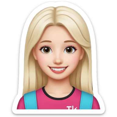 Girl with tiktok logo sticker