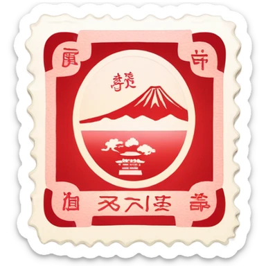 Passport stamp Japan red sticker