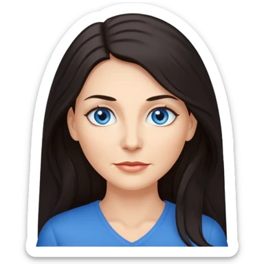 Mature woman with long dark hair sticker