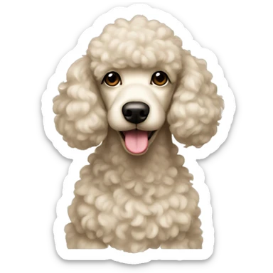Poodle cream  sticker