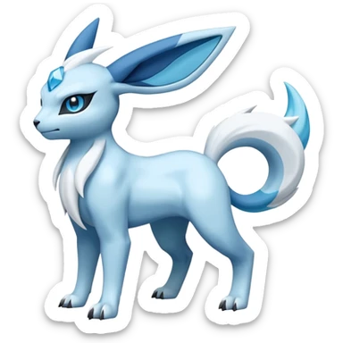 Glaceon-Samurott-Absol-Fakémon-hybrid-creature (full body)  sticker