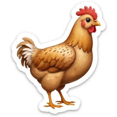 small light brown chicken full body no comb sticker