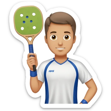 Andrew playing pickleball sticker