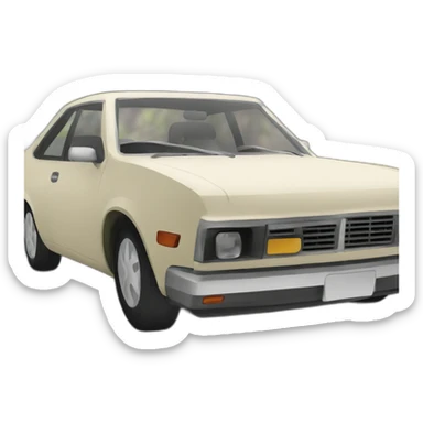 a car is parked on the side of a road sticker