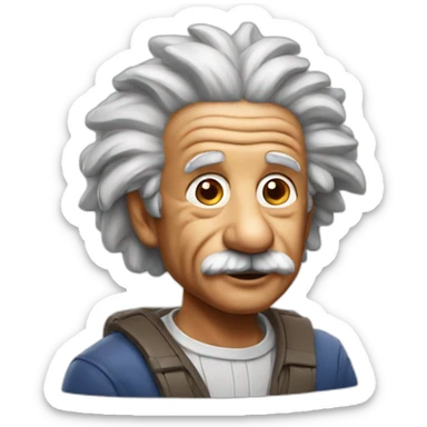 Einstein with broncos cap sticker