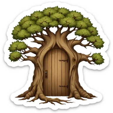 large and old bitch tree with door sticker