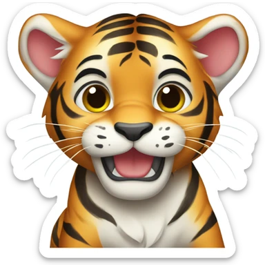  Cute Baby tiger  happy new year sticker
