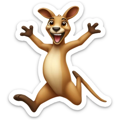 joyful jumping kangaroo sticker