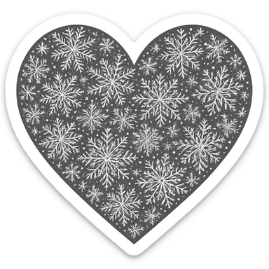 heart with a delicate snowflake pattern sticker