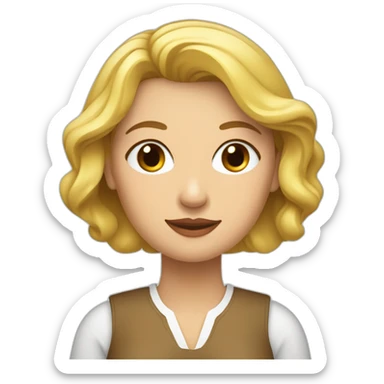 Mujer rubia con coleta Pamplona estilo kukusumuxu sticker