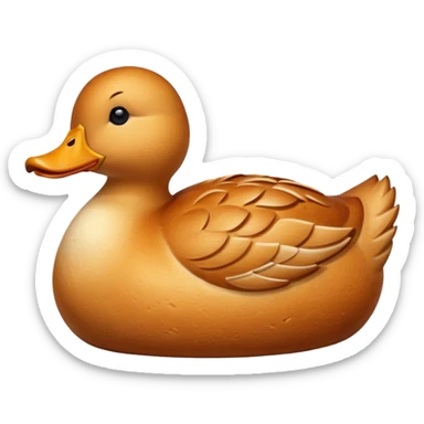 loaf of gluten bread in the shape of a duck, detailed bread texture sticker