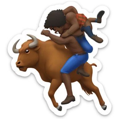 a buffalo beating up a bronco sticker