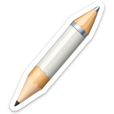 white colored pencil with a sharp tip sticker