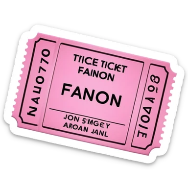 Pink  ticket for the movie fanon  sticker