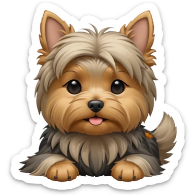 yorkshire dog laying down with closed eyes sticker