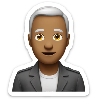 Creating a simple 3D color illustration of the 😑 emoji on a pure white background.  sticker