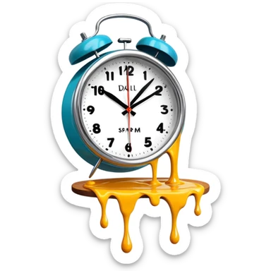 Salvador Dali Melting SPAM art clock  sticker