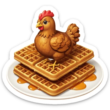 Chicken & waffles sticker