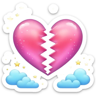 Two hearts one beyond one another with stars in it sticker