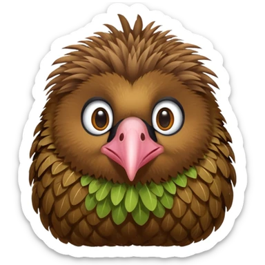 cute kiwi bird ai agent ( color fillable)  sticker
