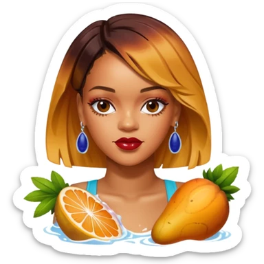 rihanna diamond aber statt mit diamond mit einer brine der frucht sticker