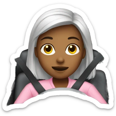 Girl driving car sticker