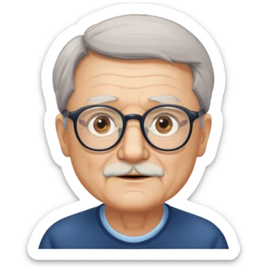 una imagen de un abuelo de 63 años con gafas sticker