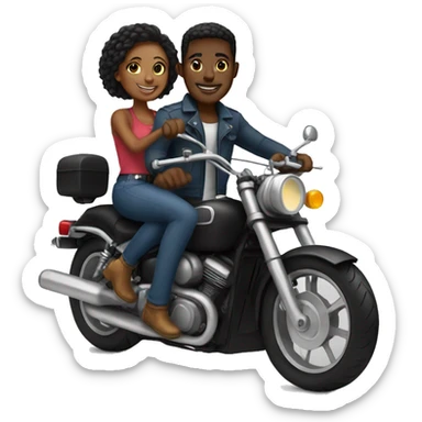 Black couple on motorcycle  sticker