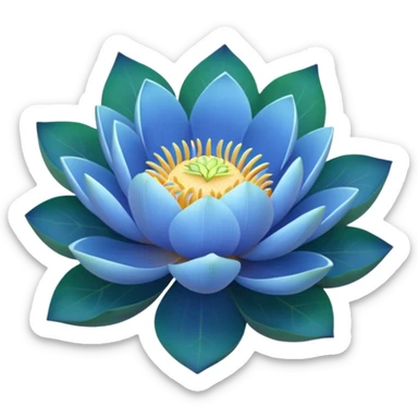 Blue lotus emoji boqute  sticker