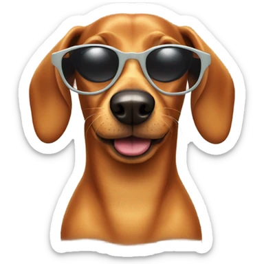 Wiener dog with sunglasses sticker