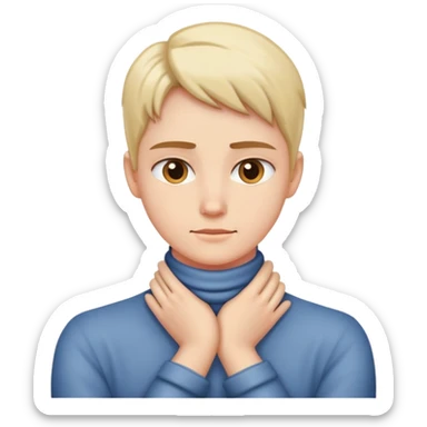 Hands crossed on neck sticker