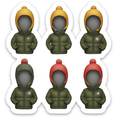 Drill performer in a Moncler down jacket sticker