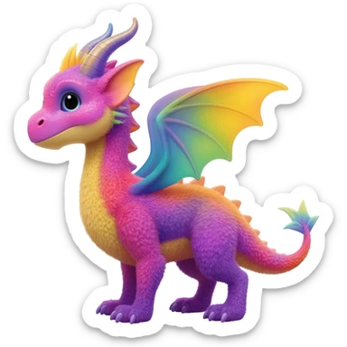 P moe cute randomly colored tropical gradients-colored fuzzy realistic Randomly-faerie-drake exotic Fakémon-creature sticker