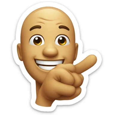 laughing and pointing towards me sticker