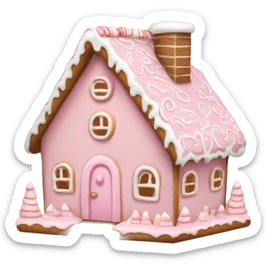 Light pink gingerbread house sticker