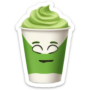 matcha in paper cup sticker