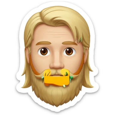 blonde man bearded long haired sticker