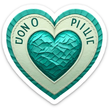 Teal heart with Canadian denominated bills sticker