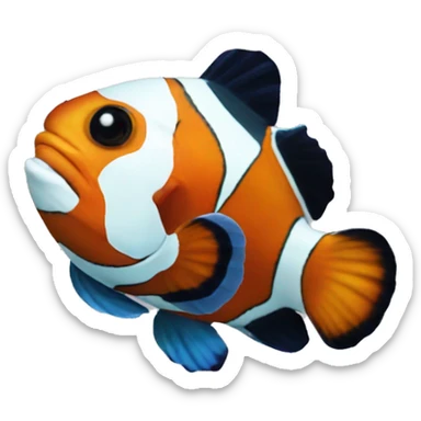 rainbow colored clown fish sticker