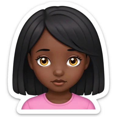 Dark skinned girl child with black hair sticker