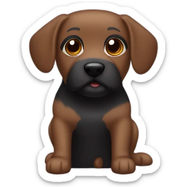 A black crockapoo dog sticker