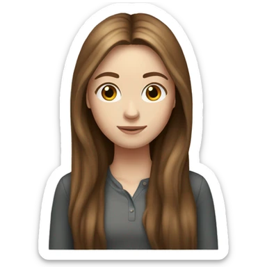 Skinny white girl with long brown hair sticker