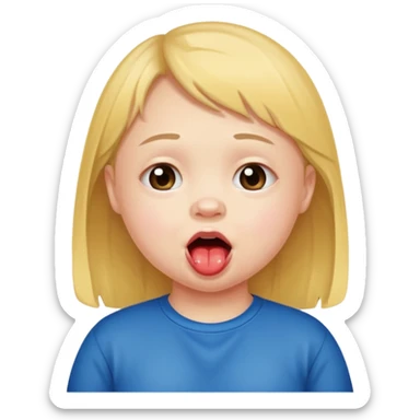 girl with down syndrome drooling sticker