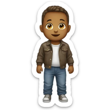 Baby oblique view, full body sticker