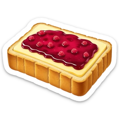 a slice of bread with butter and raspberry jam sticker