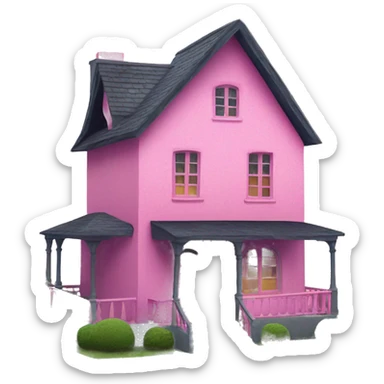 pink coraline house sticker