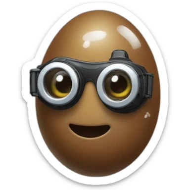 poop with swimming googles and snorkling sticker