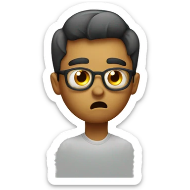 Social media manager whistling and sweating worriedly sticker